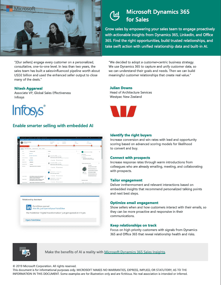 Dynamics365 Sales Datasheet pdf